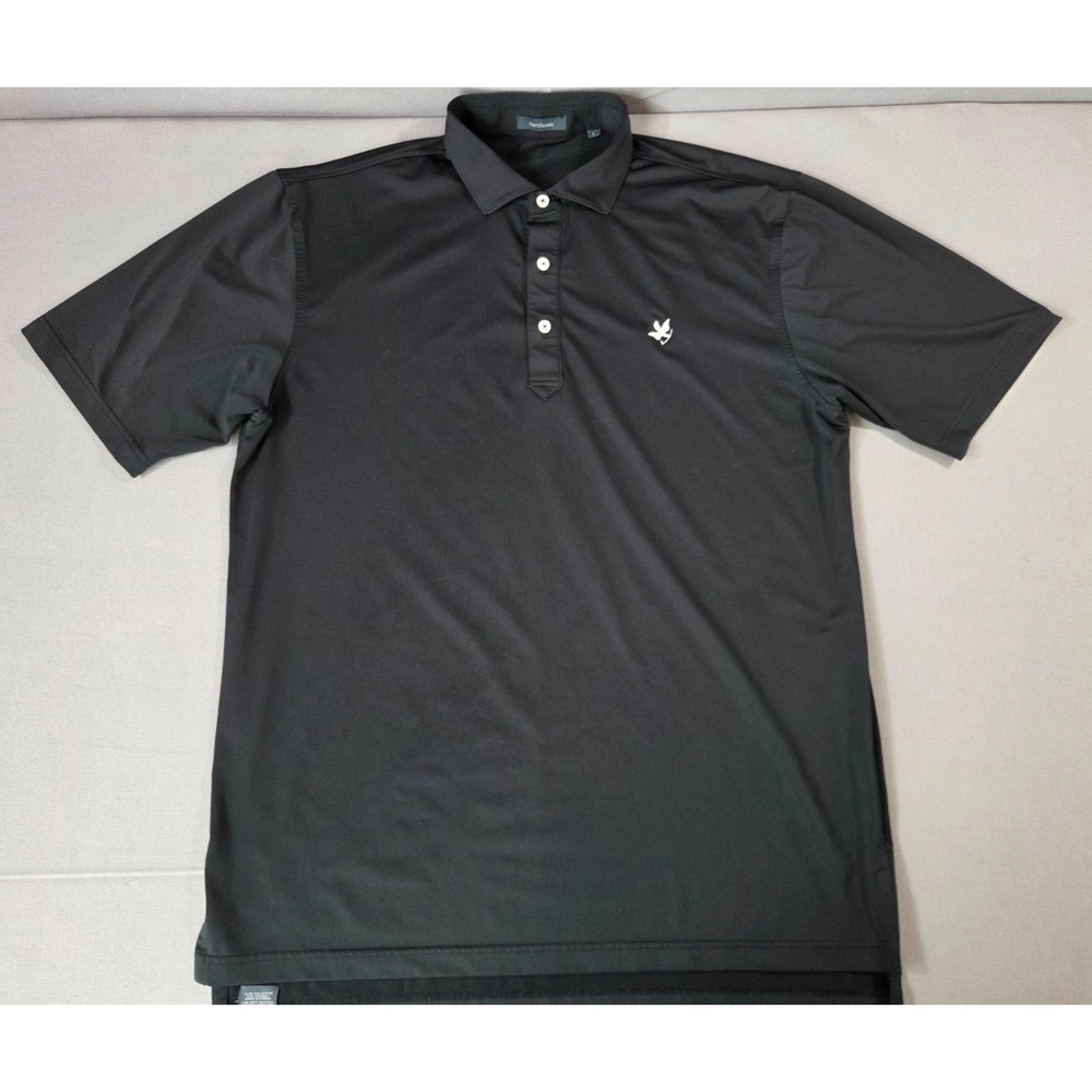 Turtleson Shirt Mens Large Black Halloween Witch Embroidery Golf Polo Stretch